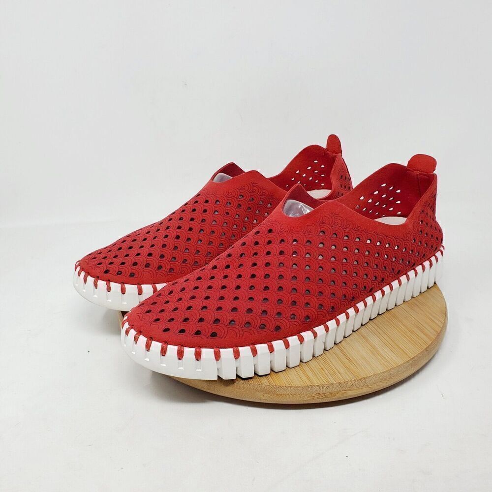 Ilse Jacobsen Tulip 139 Shoes Womens 41‎ Red Slip On Loafer Sneaker - Picture 2 of 11